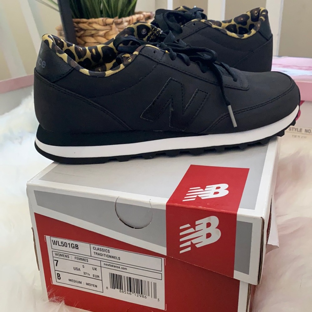 New Balance 501 classics with leopard details